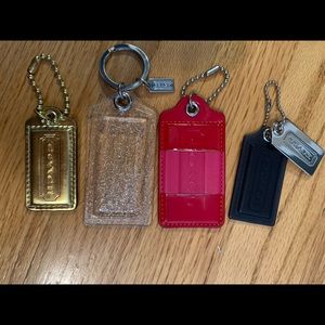 Coach bag charms tags